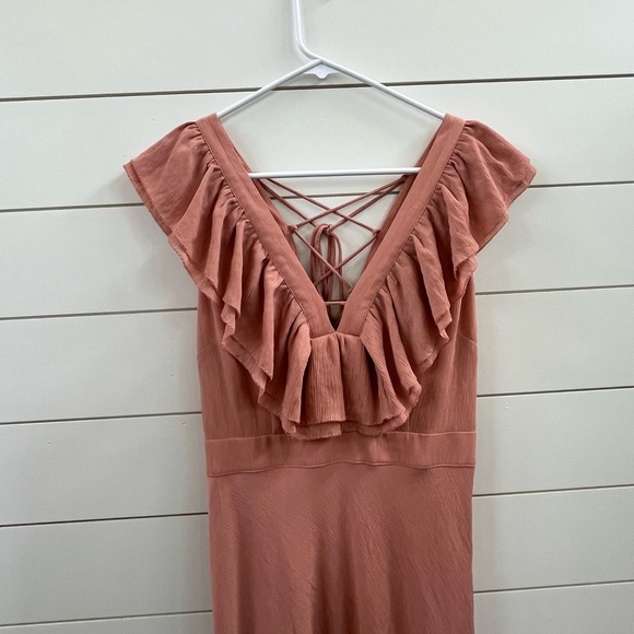 Ted Baker Pink Ruffled Tiered Maxi Gown - Picture 3 of 5